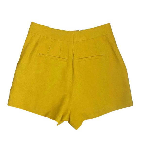 A.L.C. Cohen High Waist Shorts $365 Citrine Size 6 Mustard Yellow Tailored Fit - Picture 4 of 10